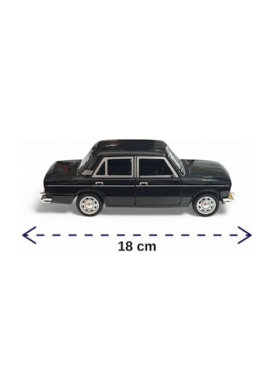 Lada Vaz 2107 Metal Diecast Model Araba 1:24 Ölçek 18cm Sesli Işıklı Çek Bırak Siyah Çok Renkli