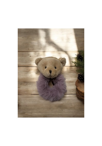 Ayıcıklı Peluş Simit Lastik Toka Mor - 673852555 Mor