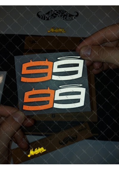 Bay Etiket Rfhlm50 Reflektif Lorenzo 99 Sticker Seti 2'Li Set