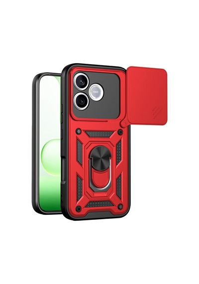 Uryport Huawei Honor 600 Lite Pars Lens Yüzüklü Silikon - Kırmızı