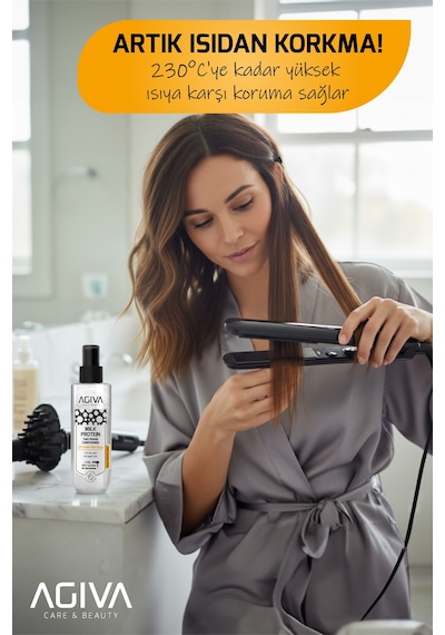 Agiva Care & Beauty Milk Protein Onarıcı, Besleyici Ve Isı Koruyucu Çift Fazlı Fön Suyu - 250 Ml