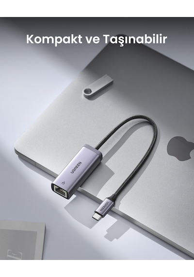 Ugreen Usb Type-c To Ethernet Rj45 1 Gbps Dönüştürücü Adaptör, 40322