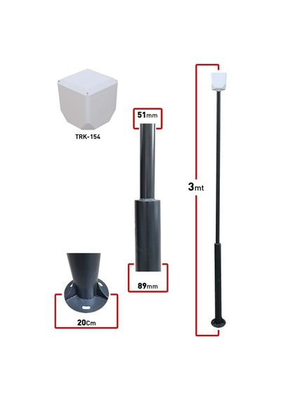Trk 3 Metre 89x51x2mm + Küp Kamera Direk