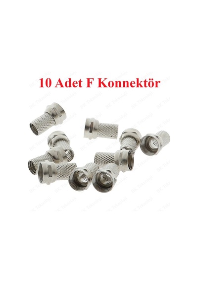 RG6 F Konnektör Standart Uydu Anten Kablosu Ucu 10 Adet