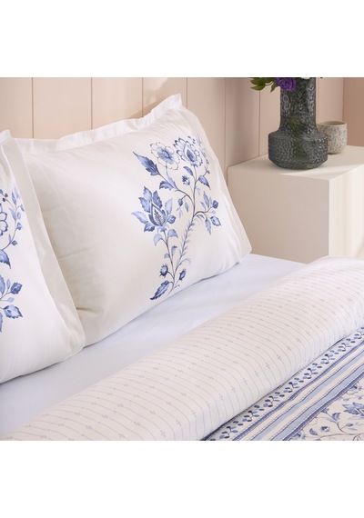 Kaşmir Home Belina %100 Pamuk Tek Kişilik Nevresim Takımı İndigo Mavi