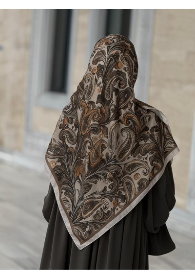 Qalortex Scarf Pamuklu Soft Açelya Desen Eşarp-haki
