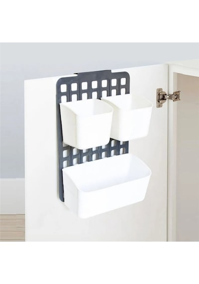 Seviye Ayarlanabilir 3'lü Düzenleyici Raf 1 Geniş 2 Dar Raflı Çok Amaçlı Pratik Mutfak Banyo Ofis Organizer Diğer