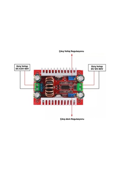 400w Dc-dc Yüksek Güç Sabit Akım Voltaj Boost Led Sürücü Modül