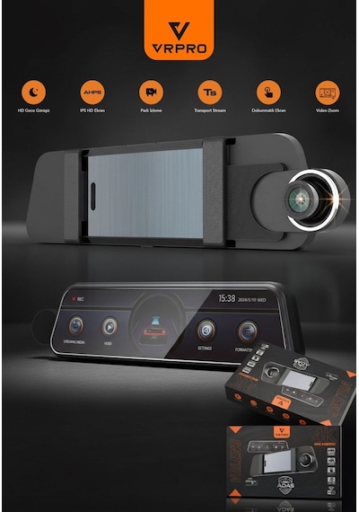 Vrlens 2 Kameralı 10'' Touch Screen-adas+bsd-4k+2k-loop Recording