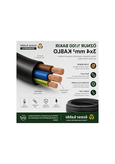 Elektrikli Araç Şarj Uzatma Kablosu, 3x4 Mm², 10 Metre Uzunluk 0.1 M