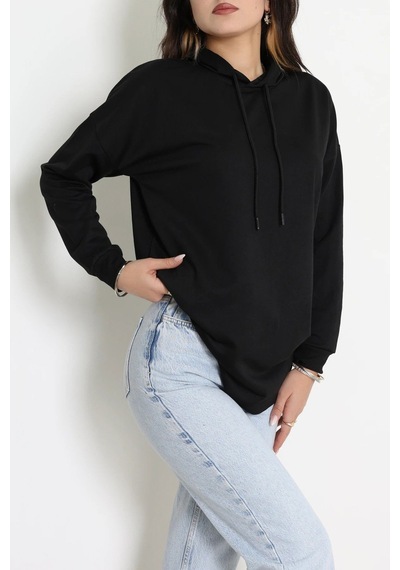 Modi 2 İplik Kapşonlu Tunik Sweat Siyah - 42766.1878. 1siyah