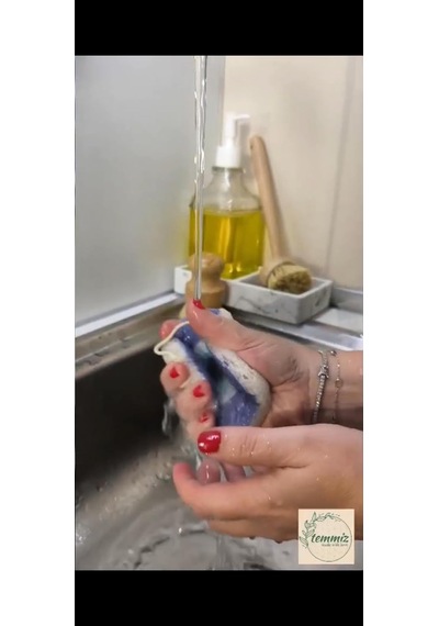 Magic Sponge Şişen Sihirli Sünger Nazar Boncuğu Desenli, Su İle Temas Ettiğinde Sünger Formunu