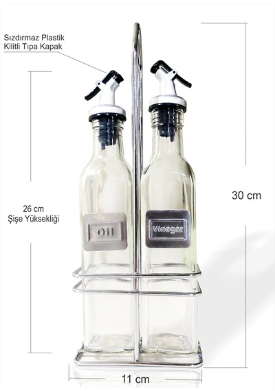 Büyük 250cc İkili Kilitli Sızdırmaz Tıpalı Çelik Standlı Sosluk S