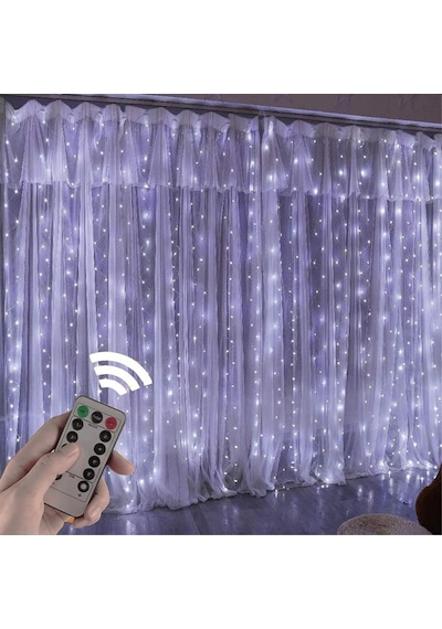 Exeo Usb Perde Peri Led Kumandali Dekoratif Su Geçirmez Beyaz