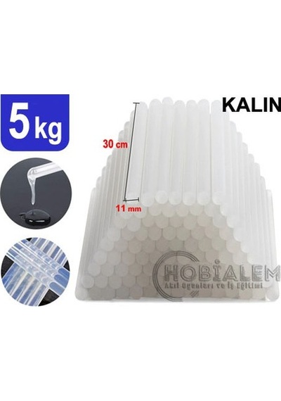 5 Kg, Kalın Silikon, 11 Mm, Sıcak Mum Silikon, Şeffaf Silikon,