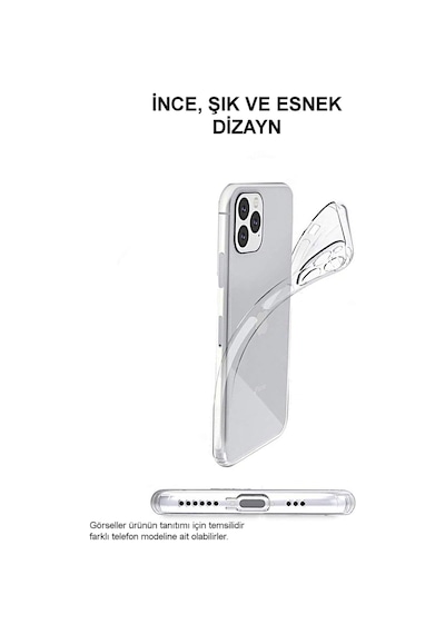 Apple Uyumlu iPhone 14 Kılıf Kamera Korumalı Tıpalı Şeffaf Silikon Kapak