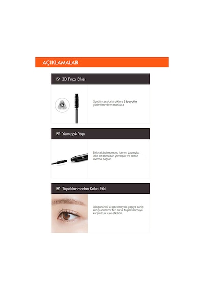Missha 3D Mascara 3 Kat Dolgunluk Sağlayan Takma Kirpik Etkili Maskara