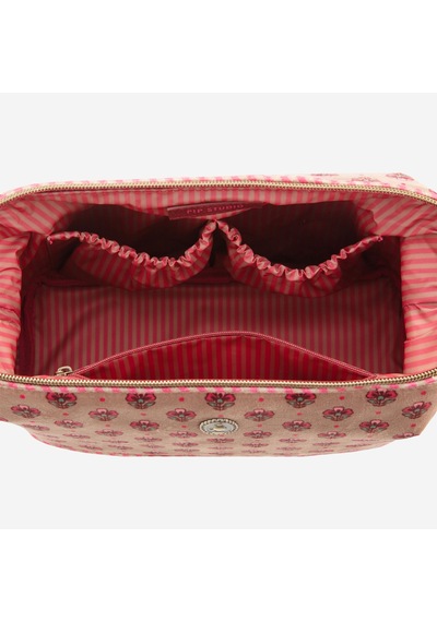 Pembe Polyester Makyaj Çantası 26x12x18 Cm