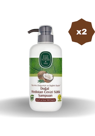 Eyüp Sabri Tuncer Hindistan Cevizli Şampuan 600 Ml - 2 Adet Tüm Saçlar