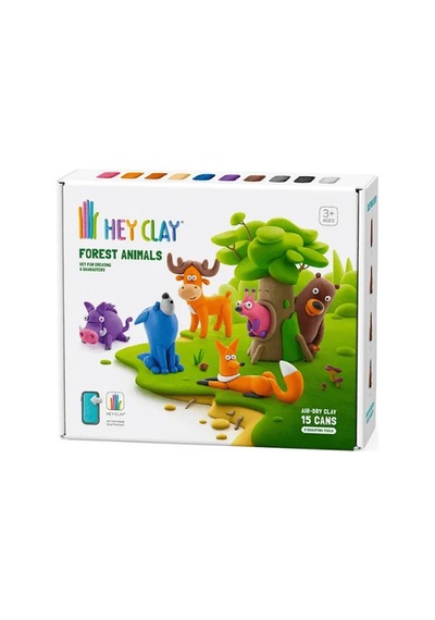 Hey Clay Yaratıcı Kil Seti - Forest Animals Çok  Renkli