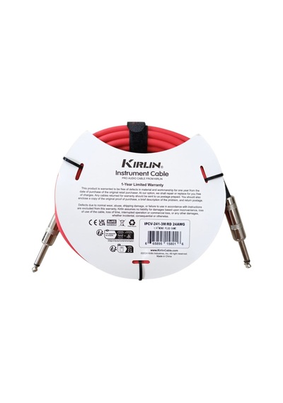Kirlin Ipcv-241 3 Metre Enstrüman Kablosu Gitar Kablosu Kırmızı
