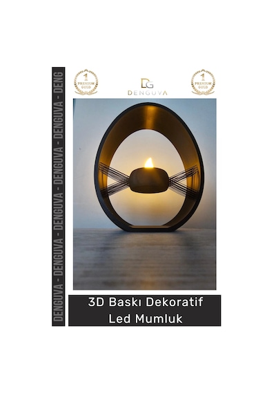 Mumluk Modern Estetik Ev Hediyesi Ofis Tasarım Led Işıklı Masaüstü 3d Baskı Dekoratif Mumluk - 1 Ad Çok Renkli