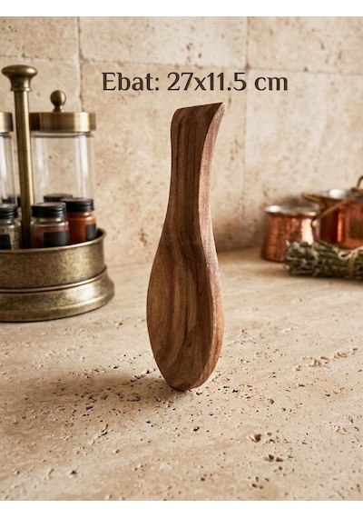 Akasya Ahşap Kaşık Altlığı 27x11.5 Cm - Tezgah Üstü Ve Ocak Yanı Kirli Kaşıklık
