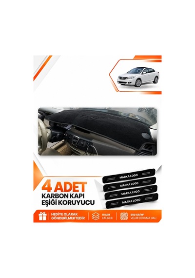 Renault Latıtude 2010-2015 Uyumlu Torpido Koruma Koruyucu Kılıfı Halısı Örtü Göğüs - Siyah