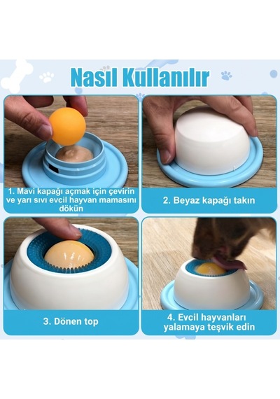 Özel Seri Evcil Dost Kedi Malzemesi Beslenme Saati Mamakabı Mavi Küçük Boy Yavaş Sıvı Mama Yeme Kabı