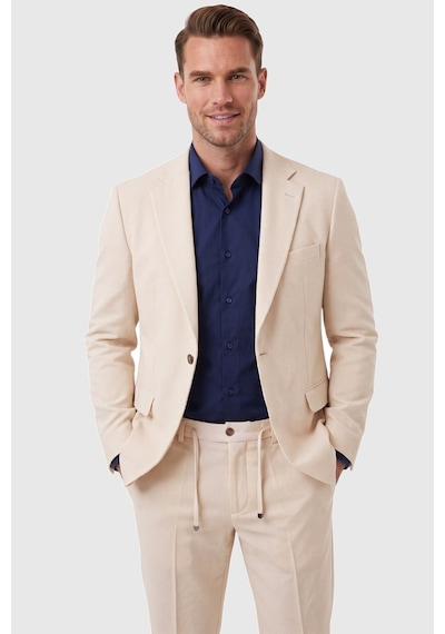 Deepsea Erkek Bej Slim Fit Likralı Gofre Kumaş Takım Elbise İpli Lastikli Pantolon 2602326