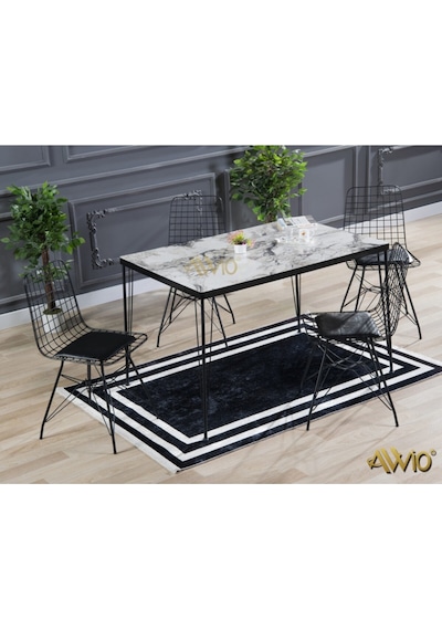 Avvio Arya 4 Kişilik 80x120 Yemek Masası Takımı-mutfak Masası Takımı- Beyaz Mermer Görünümlü Oval Kenar Beyaz Mermer Avvio Arya 4 Kişilik 80x120 Yemek Masası Takımı-mutfak Masası Takımı- Beyaz Mermer Görünümlü Oval Kenar Beyaz Mermer