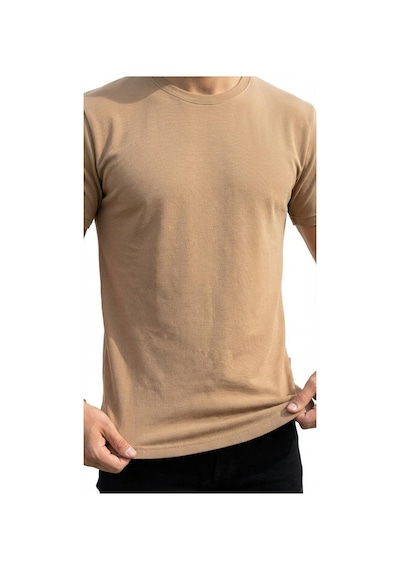 Plus Scorpion Erkek Slim Fit Basic Tişört Esnek, Terletmeyen Pike Dokulu Kumaş Taş