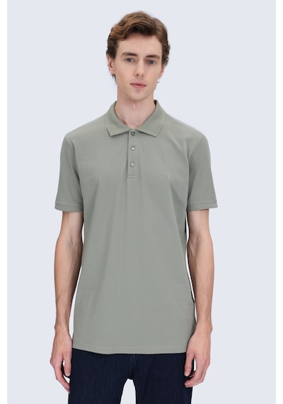Hatemoğlu Vetiver Yeşil Regular Fit Polo Yaka 100% Pamuk Tişört