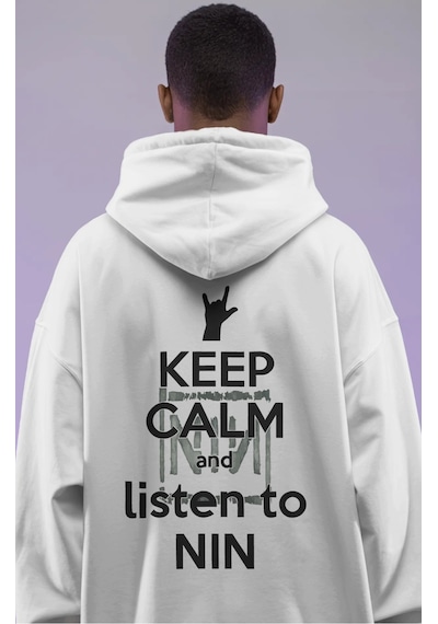 Sevbano Nin Rock Metal Müzik Grubu Sırt Baskılı Unisex Oversize Premium H beyaz