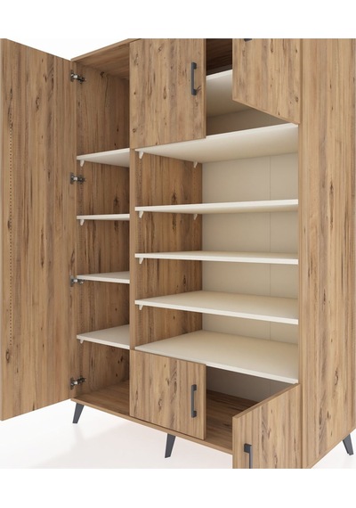 Kronos Dolap 10 Raflı 5 Kapaklı 132x59x195 Çam-çam/aytaşı Çam
