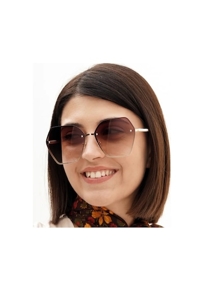 Sylvie Kahverengi Kristal Kadın Güneş Gözlüğü Çerçevesiz