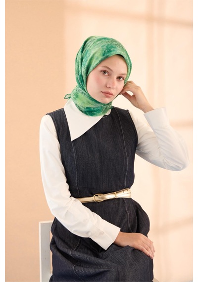 Silk Home Soft Eşarp 73095-12 Yeşil, Çimen Yeşili, Açık Yeşil