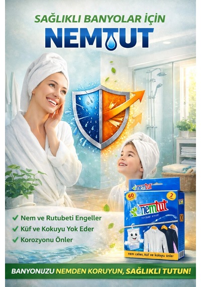 Banyolara Ve Tuvaletlere Özel Nem Rutubet Giderici Korozyon Koku Önleyici 1 Kutu 2 Paket 1 Kg