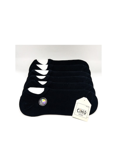 Socks Daily Kadın 6 Çift Penye - Pamuk Pürüzsüz Siyah Soft Touch Görünmez Sneaker Patik Çorap Siyah