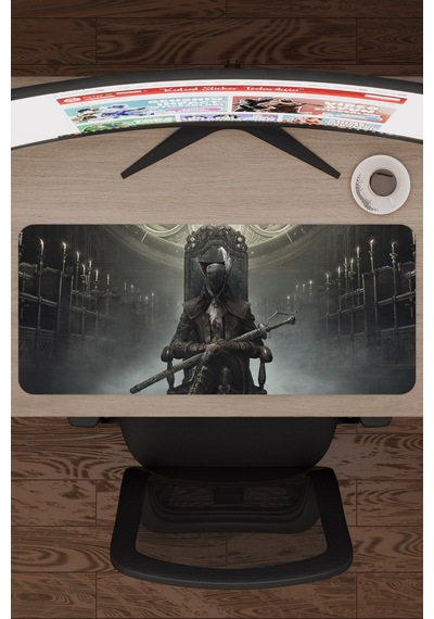 Bloodborne Kaymaz Dikişli Kauçuk Oyuncu Mousepad V1 - 70x30 Xl Gaming Mouse Pad Fare Altlığı
