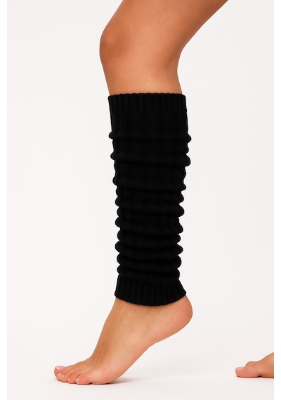 Kadın Triko Tozluk Yumuşak Esnek Diz Altı Bacak Isıtıcı Leg Warmers Siyah