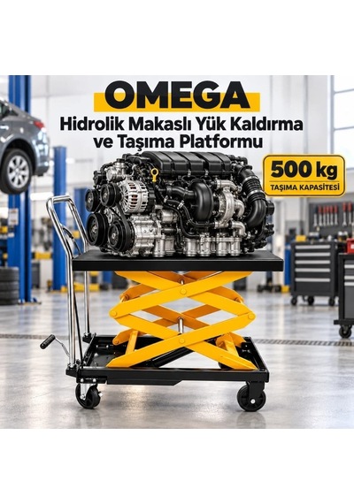 Omega Hidrolik Makaslı Yük Kaldırma Ve Taşıma Platformu 500 Kg