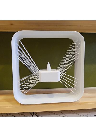 Masa Lambası 3 D Baskı - Kare- Beyaz-