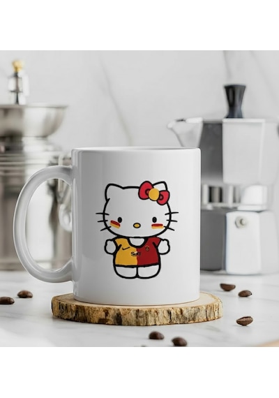 "galatasaraylı Hello Kitty" Gs Baskılı Kupa Bardak Beyaz