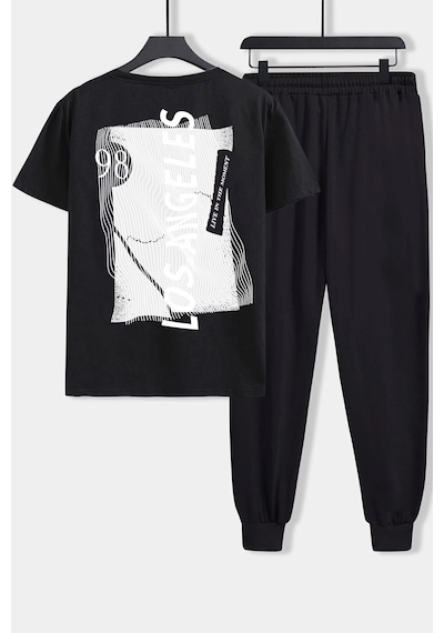 Uyguntarz Unisex 2'li Eşofman Takımı Siyah