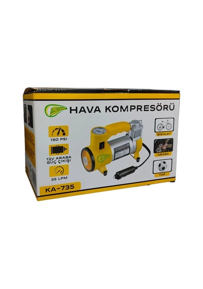 Elektrikli Araba Lastik Şişirme / 150 Psı - 12v / Taşınabilir Metal Hava Kompresörü 5545 1 Adet