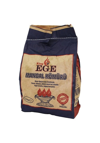1.5 Kg Mangal Kömürü - Çıra Hediyeli - Meşe Kömürü Mavi