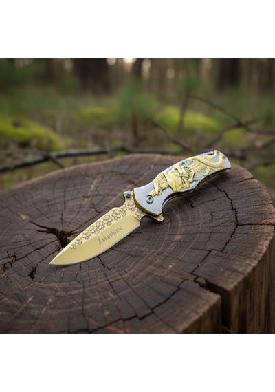 Knivox Browning Gold Kuru Kafa Kamp Çakısı Altın