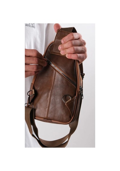 Erzeno Erkek Taba Hakiki Deri Bodybag Çapraz Göğüs Çantası Taba - 275961963 Taba