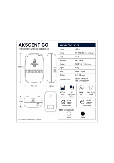 Akscent Go Koku Makinesi Ve 300 Ml Breeze Esans Karışık